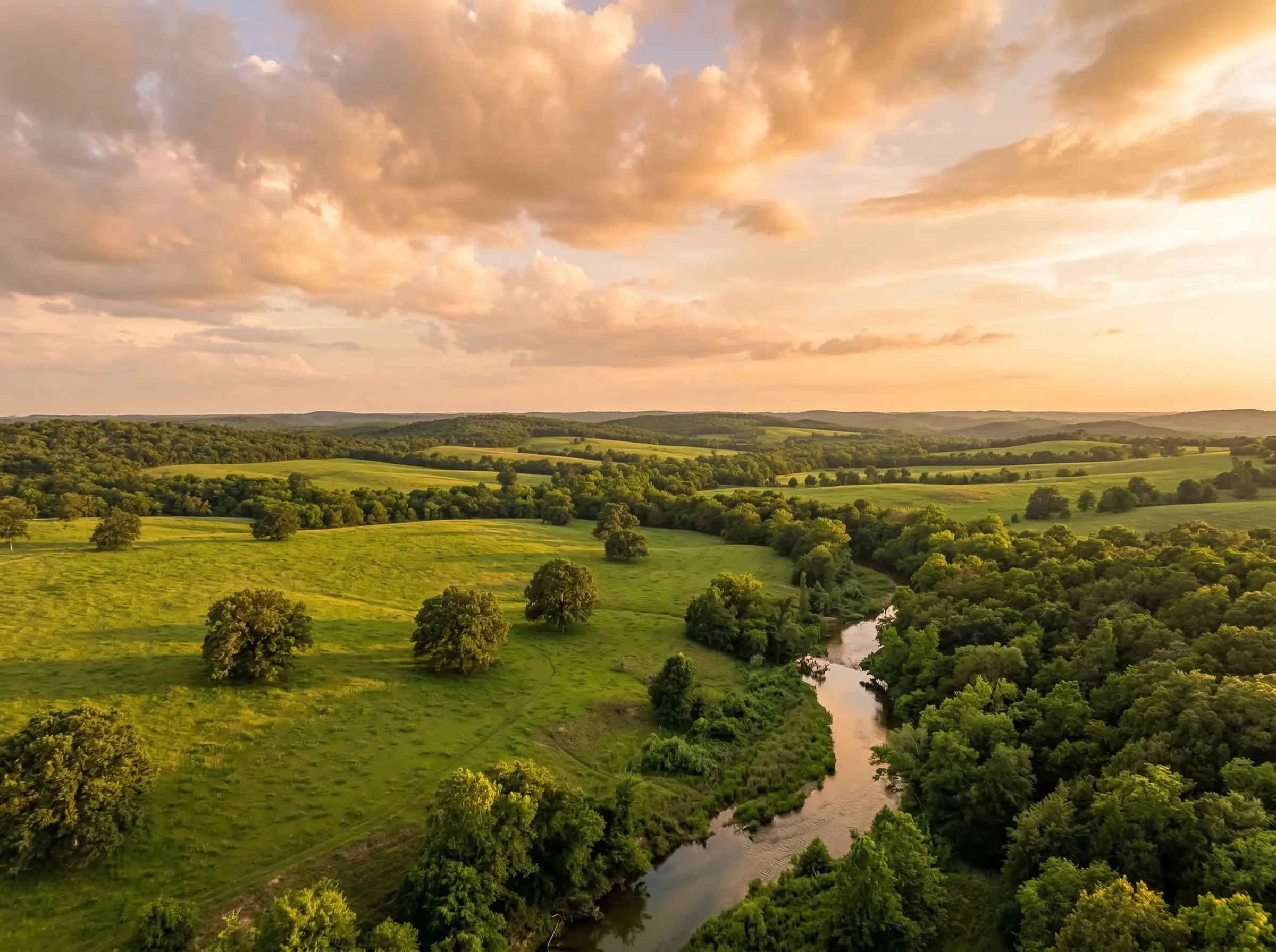 Eastern Oklahoma green rolling hills